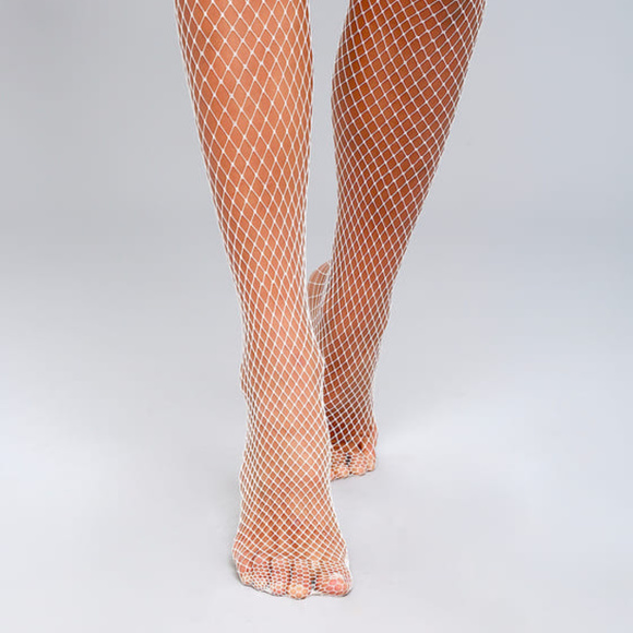 Electric Lingerie White Fishnet Pantyhose - Picture 2 of 4